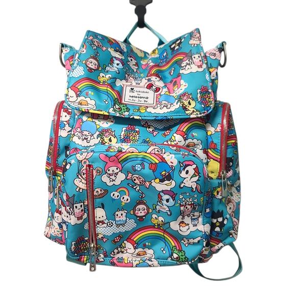 Ju-Ju-Be Be Hello Kitty Sanrio Sporty Backpack Diaper Bag Rainbow Dreams - Picture 1 of 6
